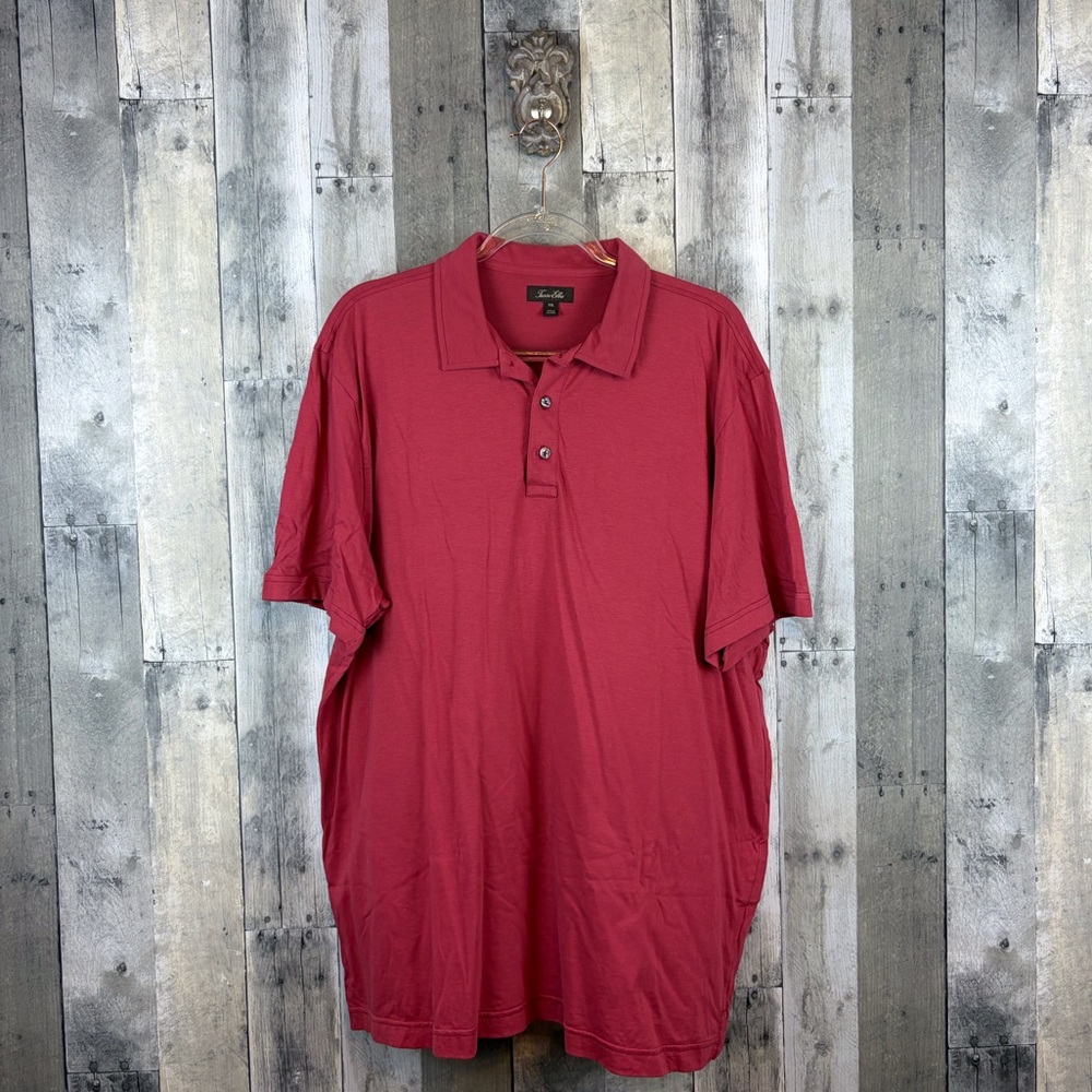 Tasso Elba Classic Polo Short Sleeve in Rose Pink Size XXL.